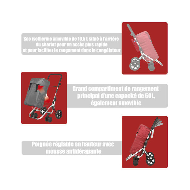 Chariot de course 4 roues Go Plus Gris Silver
