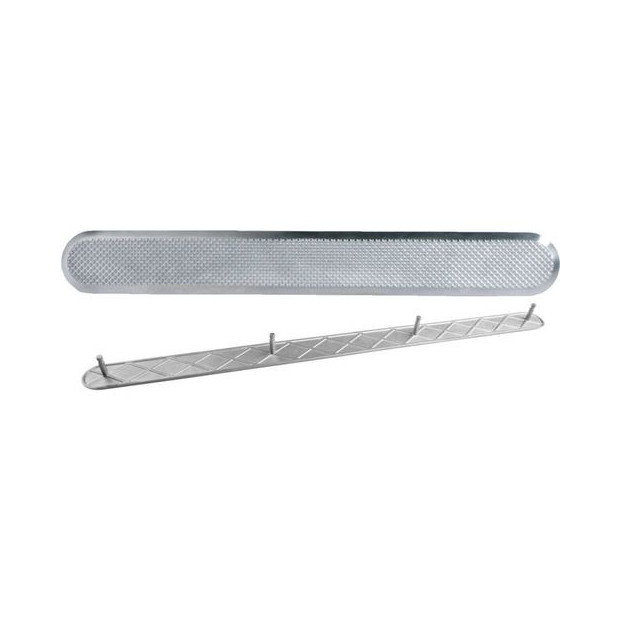 bande  d'aide à l'orientation pour aveugles malvoyants BAO, inox 316L, fixation par scellement, surface striée diamant