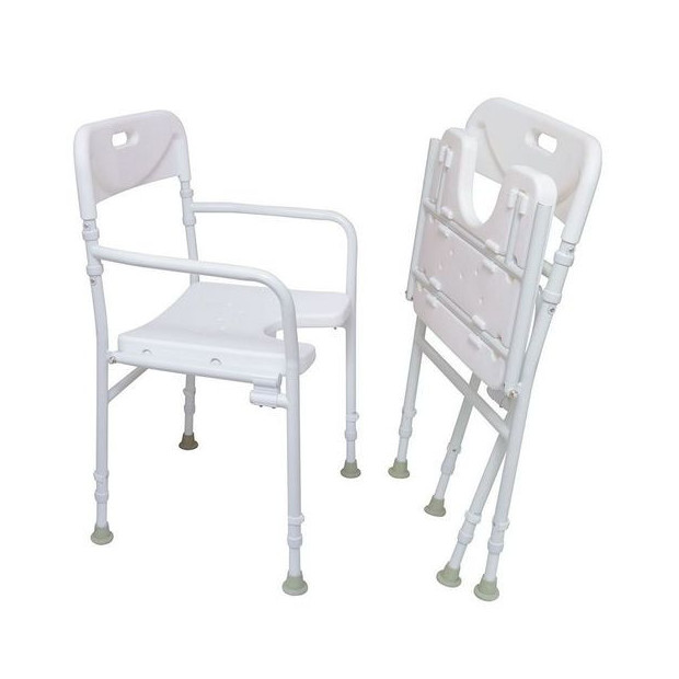 Chaise de douche pliable pieds avec embouts antidérapants