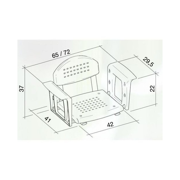 Mesures Siège de bain réglable Profilo