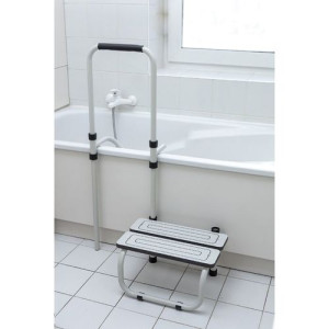 Marchepied Marche pied pour baignoire réversible Blanc 53 cm