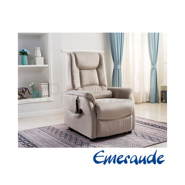 Fauteuil Releveur Électrique Emeraude beige avec accoudoirs