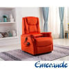 Siège Releveur Électrique Emeraude rouge orange en position neutre assise revêtement velours soyeux