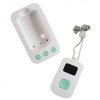 Système Appel malade sans-fil portable base et pendentif blanc boutons vert