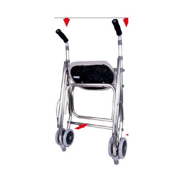 Rollator Drakon Plus 4 doubles grandes roues pliable  compact