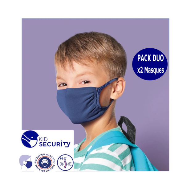 Pack DUO Masques barrière Enfant lavable Kid Security Thuasne