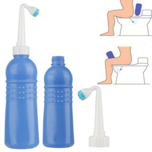 Bidet pulverisateur de toilettes portable bleu schéma utilisation