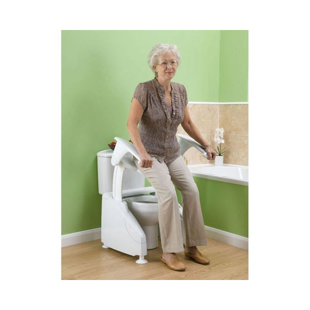 Siège élévateur blanc  de toilettes Solo avec accoudoirs