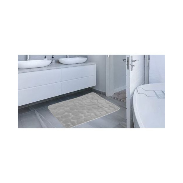 Tapis de salle de bain Galet gris discret