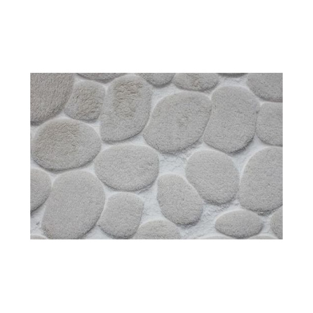 Tapis de sortie de bain motif Galet 3d gris