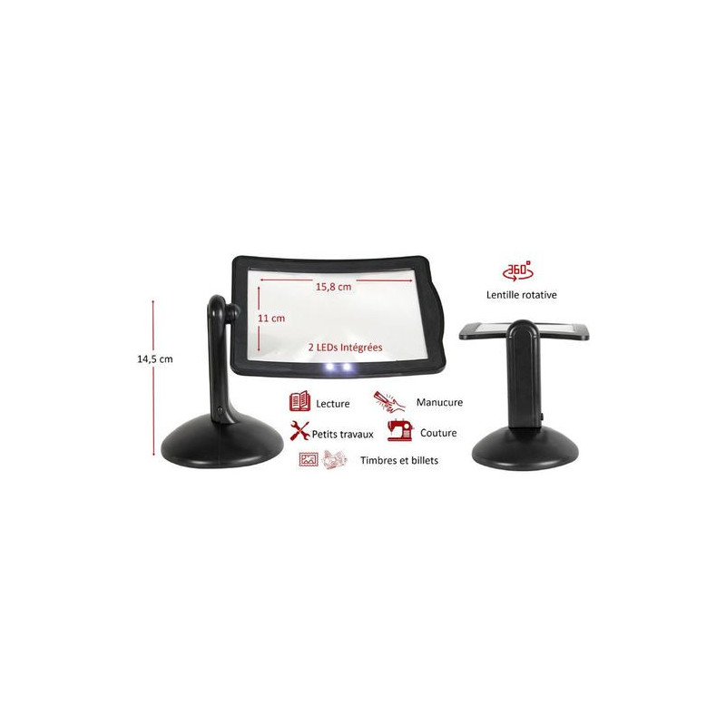 Loupe de lecture, loupe à clip mains libres à clipser pour les