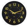 Horloge Silencieuse fort Contraste jaune sur fond noir