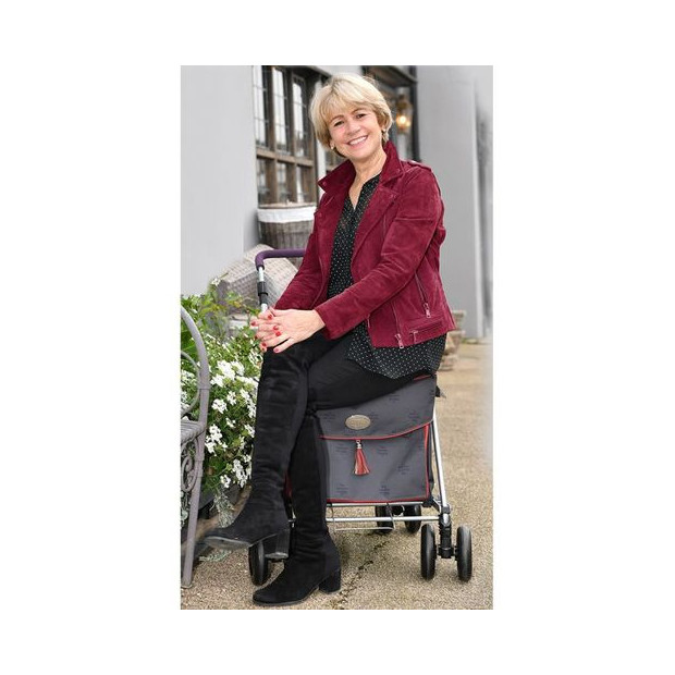 Chariot pour les course Sholley Ruby Royale avec assise gris et rouge