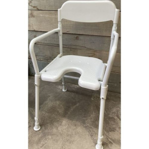 Chaise de douche pliable anatomique Days en aluminium blanc