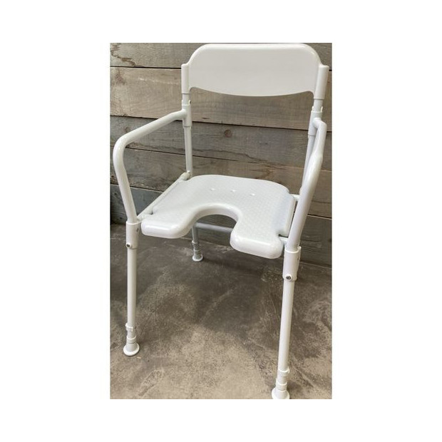 Chaise de douche pliable anatomique Days en aluminium blanc