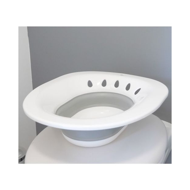 Bidet portable et pliable en plastique blanc et gris