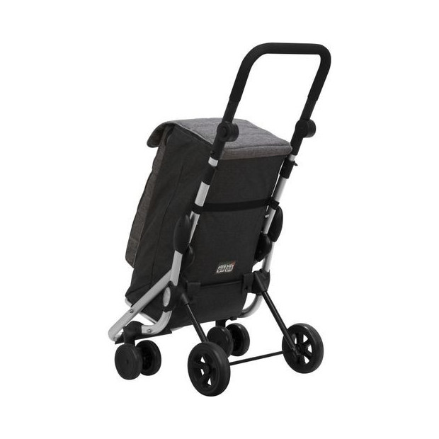 Chariot de course Playmarket Go Up Trendy bi-colore gris avec double roues avant rotatives