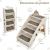 Dimensions de l'escalier pour chiens et chats max 60 kg