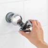 Ventouse murale Magic Loc porte pommeau salle de bain gris