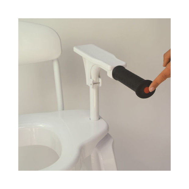 releveur de wc Lofoten automatique avec commande sous l'accoudoir bouton rouge