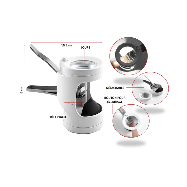 Coupe Ongle Secure Vision éléments détaillés détachable avec réceptacle pour ongles coupés