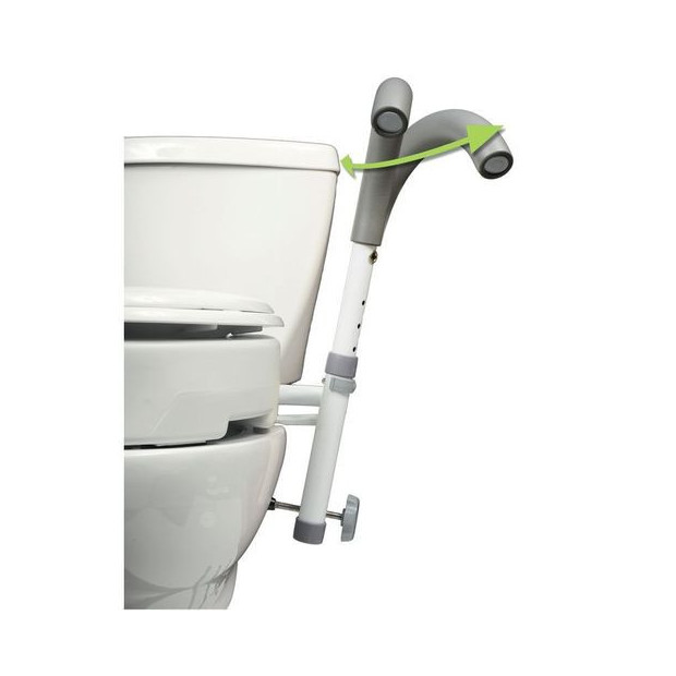Accoudoirs de toilettes 2 positions pour régler largeur fixer sur lunette de toilette