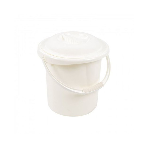 pot de chambre transportable blanc avec couvercle hermétique et poignée