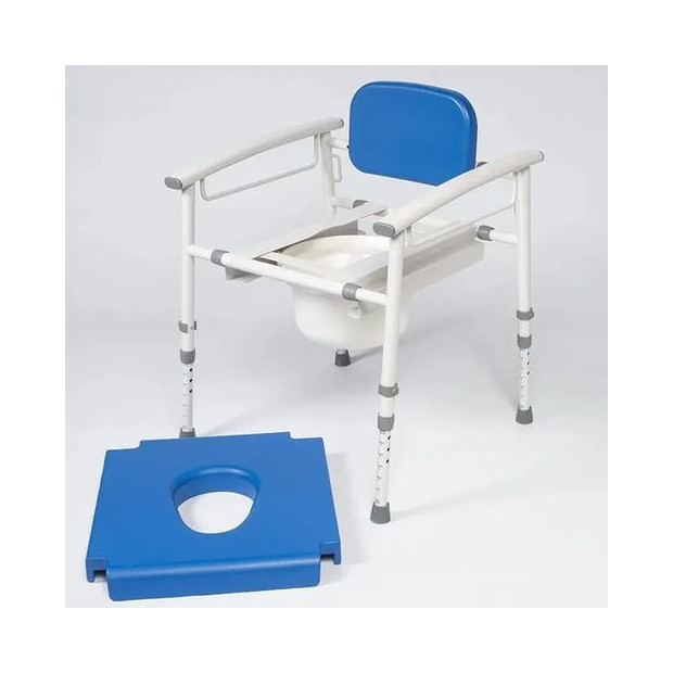 Chaise de Toilette Pliable,Chaise Toilette Percée Réglable en Hauteur avec  Accoudoir et Seau de Toilette,Antidérapante Chaise Percée pour Patients