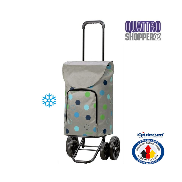 Chariot de course quattro Shopper Isotherme avec poche isotherme de 14 litres