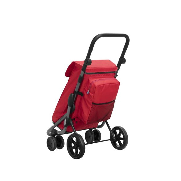 la capacité de chargement du chariot 4 roues Go Plus est de 63litres pour la sac principal et 9,5 litres pour le sac isotherm