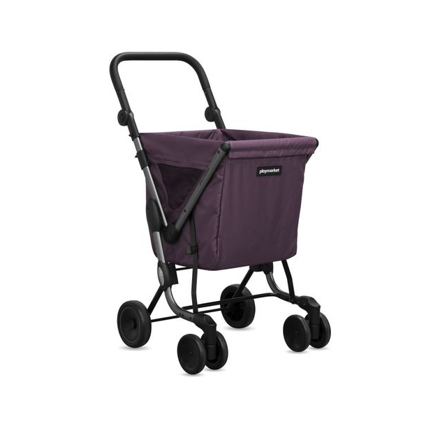 PLAYCARE Poussette de marché Senior Chariot de courses 6 roues PLAYMARKET  Bleu Navy