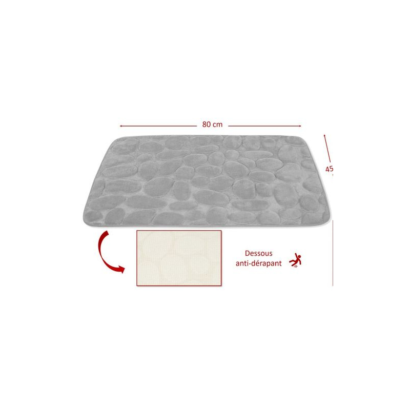 Tapis De Protection Anti-chute Chevet 73x24 Pouces - Antidérapant Gris - Neuf