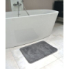 Tapis moelleux de sortie de bain coloris gris du pack antiglisse baignoire