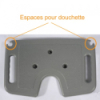 Espace support douchettes sur le Tabouret de douche Anatomique New Bora avec poignées