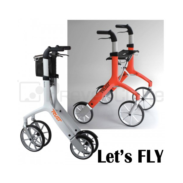 Déambulateur Let's Fly 4 roues avec suspension souple et ressorts intégrés