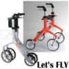 Déambulateur Let's Fly 4 roues avec suspension souple et ressorts intégrés