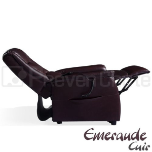 Fauteuil Releveur Cuir Bi-moteurs Emeraude