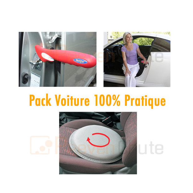 Pack VOITURE 100% Pratique avec coussin rotatif et barre de poche handibar