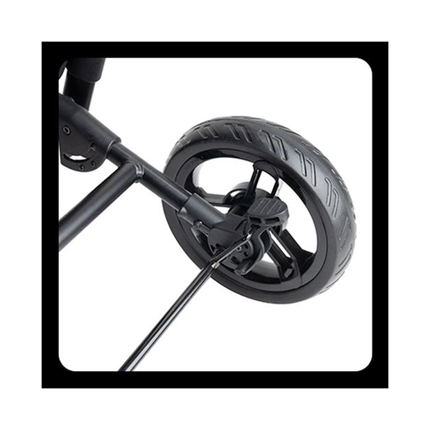 Le chariot de course Carlett Classi Duo est équipé de 2 grandes  roues à l'arrière pour supporter jusqu'à 25kg