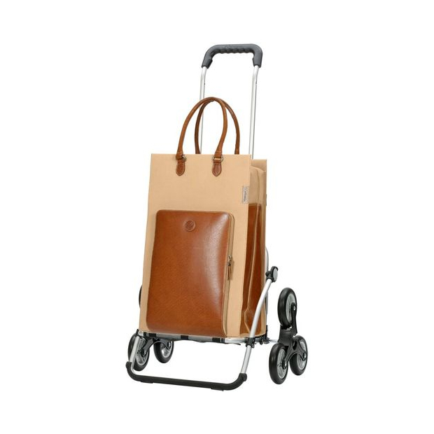 Chariot de course monte escalier royal Shopper cuir coloris beige