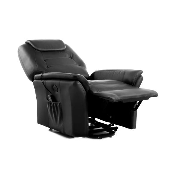 Fauteuil de bureau Cuir Noir Massant et Chauffant