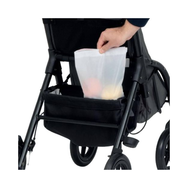 Rollator chariot de course R05Playcare avec sac de 10 litres à l'arrière du chariot