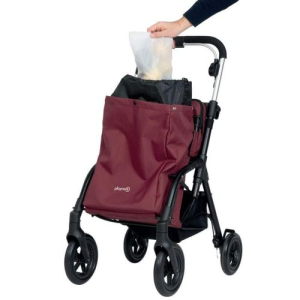 chariot de course playcare avec sac 50 litres coloris cramberry