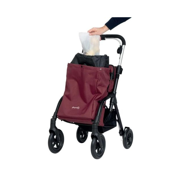 chariot de course playcare avec sac 50 litres coloris cramberry