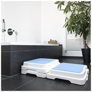 Marche pied de salle de bain AUTONOMIE ET BIEN ÊTRE TMI 2108 - Pieds  aluminium et dessus ABS - 41 x 14 x 23cm - Blanc