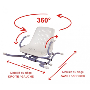 siege de bain pivotant et coulissant spidra 800