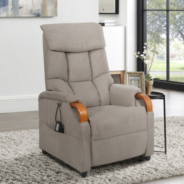 Fauteuil Releveur Électrique Gênes coloris gris et gris clair dossier capitonné