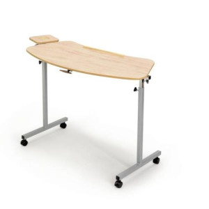 Table roulante extra large avec tablette latérale pouvant être fixée à droite ou à gauche