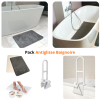 Pack antiglisse Baignoire de 3 produits, barre d'appui de baignoire et 2 tapis de bains