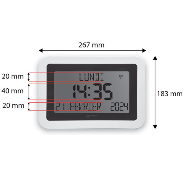 dimensions pendule calendrier viso 10